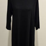 Loft New With Tags  Petite Outlet Black Jersey Knit Swing Dress Sz MP Photo 0