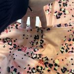 Floral Pink Coral Athletic Workout Leggings Back Pockets Baby Breath Size L Photo 4