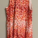 Calvin Klein  Size 12 Sleeveless Floral Chiffon Dress Flowy High Neck Red Photo 0