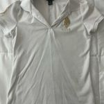 U.S. Polo Assn. Women’s White and Gold Polo Shirt Photo 0