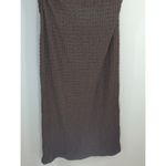 ZARA  Expresso Brown Textured Knot Ruched Side Maxi Dress LARGE Modest Preppy Photo 11