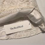 Alexis  Ivory Lace Fringe Chain Embellished Lined Swing‎ Blouse Top Size Small Photo 13