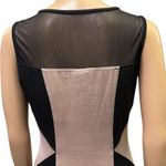 Enfocus Studio Enfocus Black Tan Sueded Slimming Sleeveless Mesh Top Midi Dress Womens 6 Photo 6