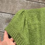 August Silk  green baby puff sleeved adjustable sweater cardigan size Large Photo 2