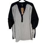 BLOOMCHIC Black White Stripe Tunic Top Women Plus Size US 18 Photo 8