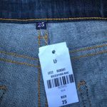 NWT LF Carmar High Waist Fringe Hem Jean Shorts Sz 25 Blue Photo 2