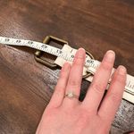 Gap Vintage Y2K  Women's Cow‎ Leather Wide Distressed Buckle Belt White Medium Photo 7