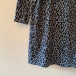 Talbots  Blue Cheetah Print Long Sleeve Knee Length Dress Women's size Large Photo 4