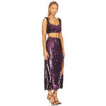 Free People Sequin Crop Top & Skirt Set Purple Black Size 4 NWT Photo 3
