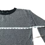 Talbots  Houndstooth Sweater Top Women's Size M Black White Long Sleeve Pockets Photo 5