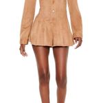 Forever 21 Pleated Faux Suede Romper Photo 0