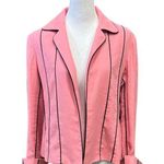 Vintage Giancarlo Ferrari Pink Lined Linen Jacket with Black Piping (8) EUC Photo 0