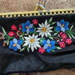 2 Vintage Embroidered Coin Purse Mend Kit Kiss Lock Black Photo 7
