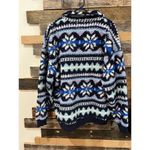 Aerie  Hometown Holiday Quarter Zip Sweatshirt Blue Fleece Size M/L Photo 2
