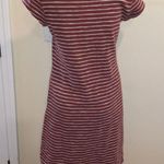 Garnet Hill  Brick Red Striped Short Sleeve 100% Cotton Dress Size Medium Photo 7