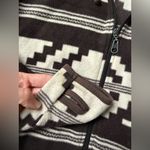 Billabong Fleece Zip Up Hoodie Sweatshirt Pattern Hippie Boho Brown Cream S M Photo 4