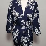 Active USA  navy floral belted kimono size small Photo 0