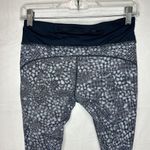 Nike  Dri-Fit Navy Light Blue Printed Cropped Running Leggings Sz S (26x22) Photo 4