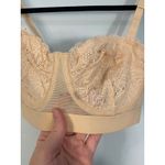 Sheer Lace Longline Bralette Beige Unlined Underwire Cups Adjustable 32DDD Straps Tan Size undefined Photo 6