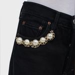 Forte Couture Pearl Embellished Jeans Black Size 24 Photo 14