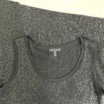 Eileen Fisher Asymmetric Scoop Neck Stretch Silk Black Sequin Top Size M Photo 6