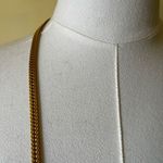Vintage‎ Gold Plated Snake Chain Necklace 30” Flat Herringbone Long Layering Photo 2