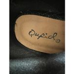 Qupid Black Sparkle Fabric Peep Toe Side Zip Block Heel Boots Size 6 Photo 7