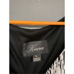 Kiara Black White Paisley Print Sleeveless Maxi Dress Faux Tie Size Large Photo 4