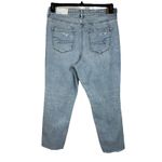 American Eagle  SZ 14 Strigid Mom Jeans Super Hi-Rise Distressed Rips Frayed Hems Photo 5