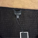 Lucy Paris NWT  Black Textured Faux-Wrap Top Size XL Puff Sleeves Photo 4