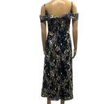 JS Collections  Draped Sleeve Cold Shoulder Embroidered Semi Formal Midi Dress 2 Photo 2