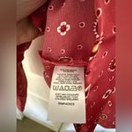 Loft Floral Foulard Lapel Satin Shirt Coral Pink Collared Blouse Size Small Photo 7