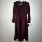 Madison Tara Long Sleeve V Neck A Line Midi Dress Size 8 Photo 3