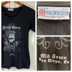 Y2K Yachtclub Pirate Queen T Shirt XL Old Town San‎ Diego CA Graphic Top Bling Black Photo 12