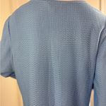 Ming Wang  Blue Textured Split Sleeve Grommet Hem Shift Dress Size Large. A32 Photo 9