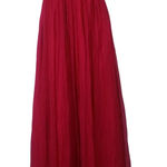 Jay Godfrey  100% Silk Red Chiffon One Shoulder Long Gown Photo 0
