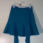 Banana Republic NWT  Ruffle Pleated Swift Skater Tie Belt Skirt Size 0 Teal Blue Photo 0