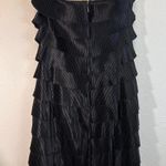 EXPRESS Black shiny silky layered ruffle strapless whimsigoth grunge demonia mini dress Photo 4