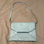 Merona  light blue faux ostrich look crossbody envelope bag removable strap EUC Photo 1