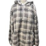 UGG Koolaburra by  Women's Top Brushed Back Sherpa Hoodie plaid Size Medium Photo 7