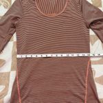 Athleta  Striped Athletic Long Sleeve Top Orange Grey Stripes XS Photo 11