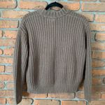 Daytrip Buckle Chunky Ribbed Quarter Zip Long Sleeve Pullover Sweater Brown - XS Photo 3