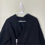 Marcellamoda 100% Virgin Wool Asymmetrical Zip Jacket Black Size XS Photo 2