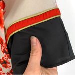 New York & Co. High Neck Tank Blouse Red Floral Black Taupe L Photo 2