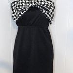 Judith March Houndstooth Bow Front Strapless Dress Photo 4