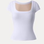 #OGL Thick Stretch Square Neck Tee White Size undefined Photo 1