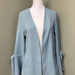 potter's pot Potter’s pot cyan open front tie bell sleeve blazer Photo 0