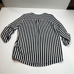 Joseph Ribkoff Womens Size 6 Navy White Silver Stripe Blouse Top *TINY FLAW Photo 11