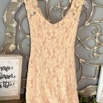 Cope Lace Mini Dress Peach Fitted Form Fitting Womens XS Photo 2