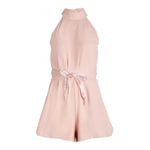 Eugenia Kim Romper Small Pale Pink Mock Neck Sleeveless Belted Tennis Pickleball Photo 2